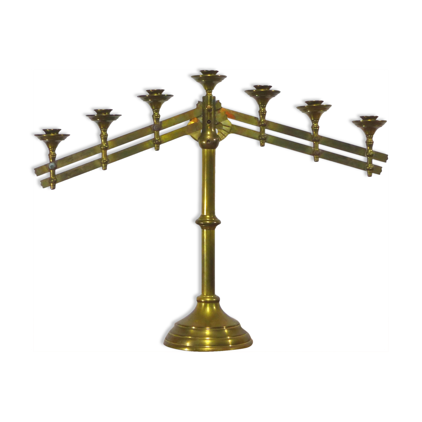 Church candelabra in gilded brass at the end of the 19th century