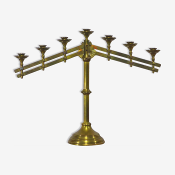 Church candelabra in gilded brass at the end of the 19th century