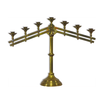 Church candelabra in gilded brass at the end of the 19th century