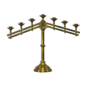 Church candelabra in gilded brass at the end of the 19th century