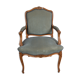 Fauteuil de style Louis XV velours rayé