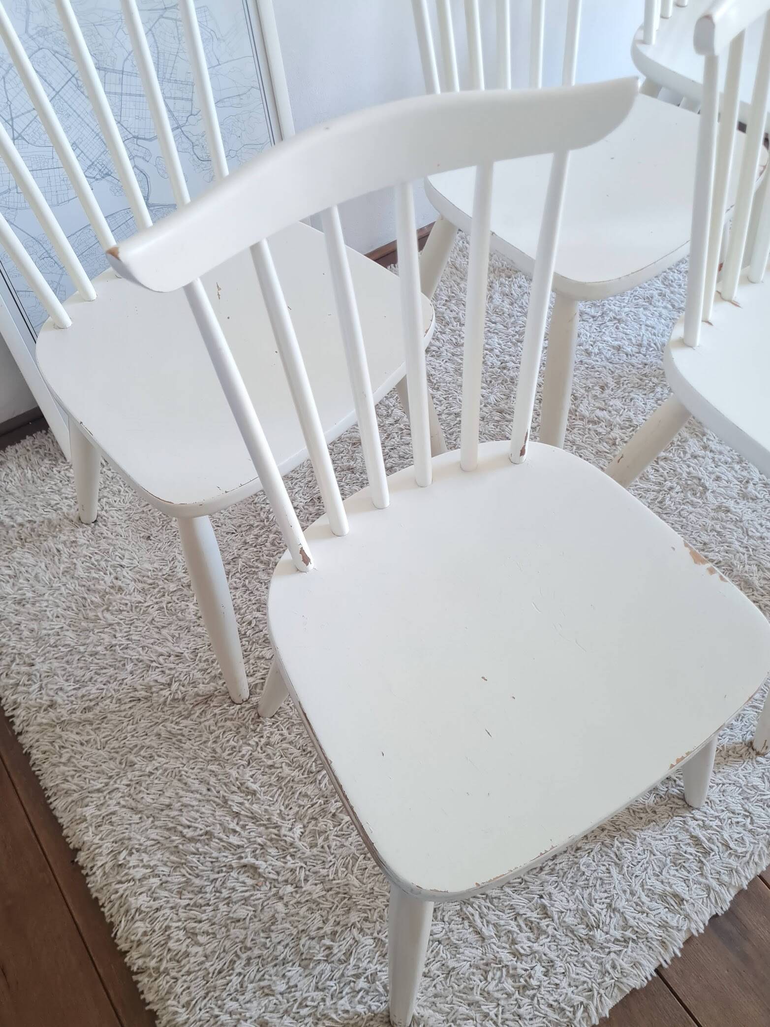 Set of six vintage Scandinavian chairs