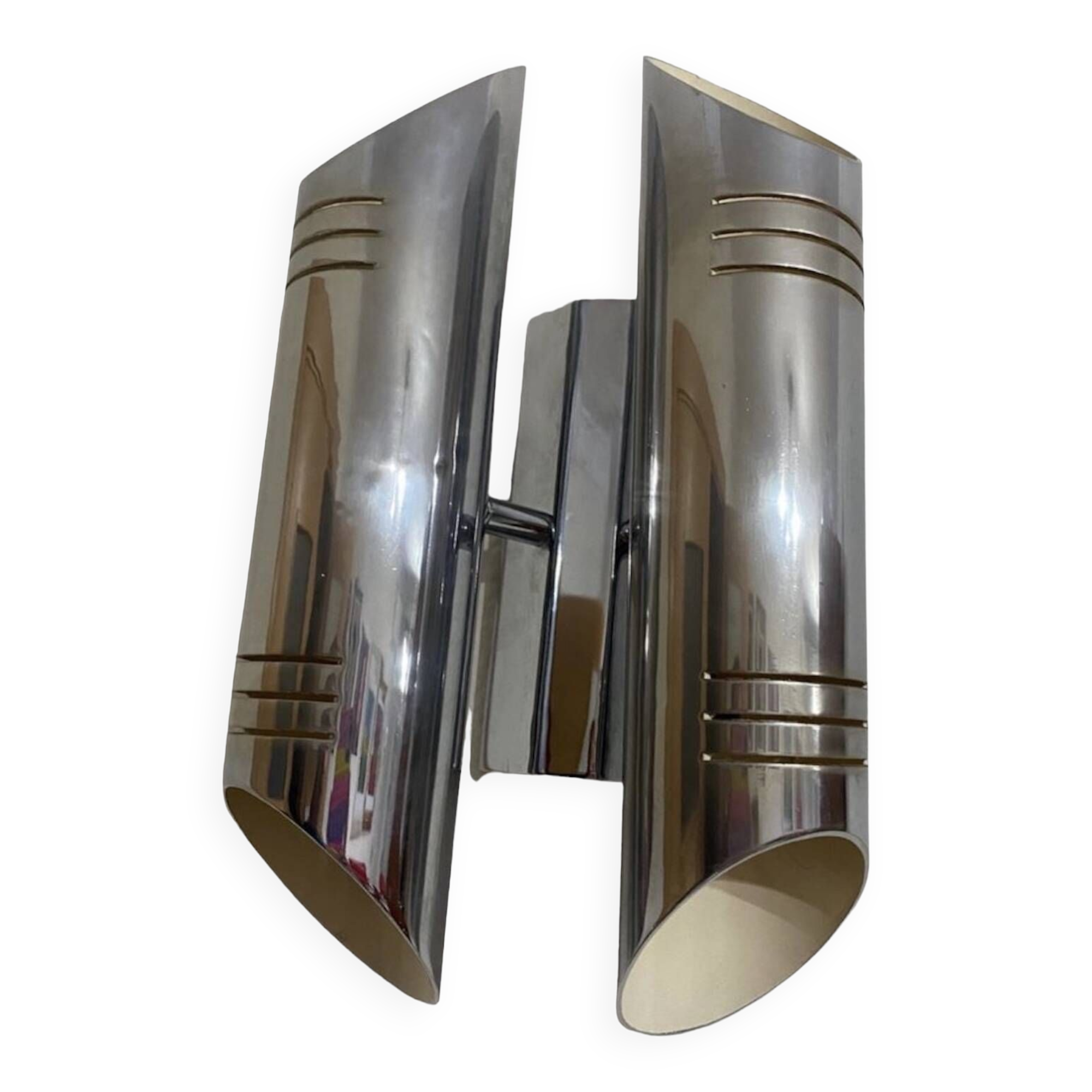 Raak double rod chrome wall light, 1970s