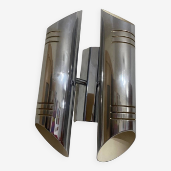 Raak double rod chrome wall light, 1970s