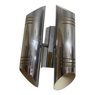 Raak double rod chrome wall light, 1970s