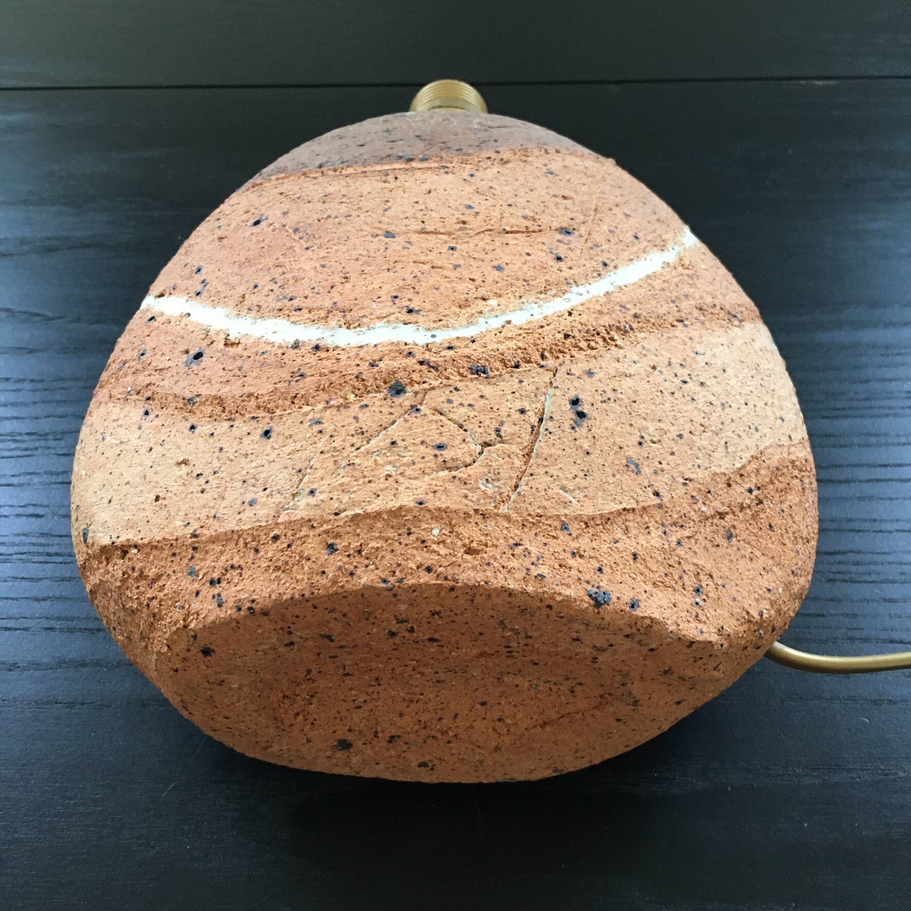 Pied de lampe 70´s en grès bicolore