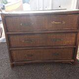 Commode Rotin 3 tiroirs