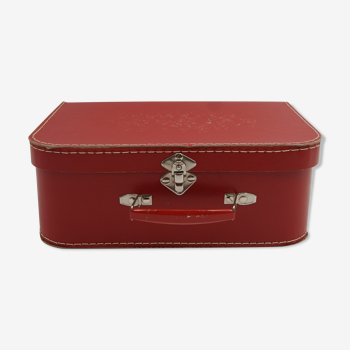 Vintage red cardboard suitcase