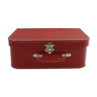 Vintage red cardboard suitcase
