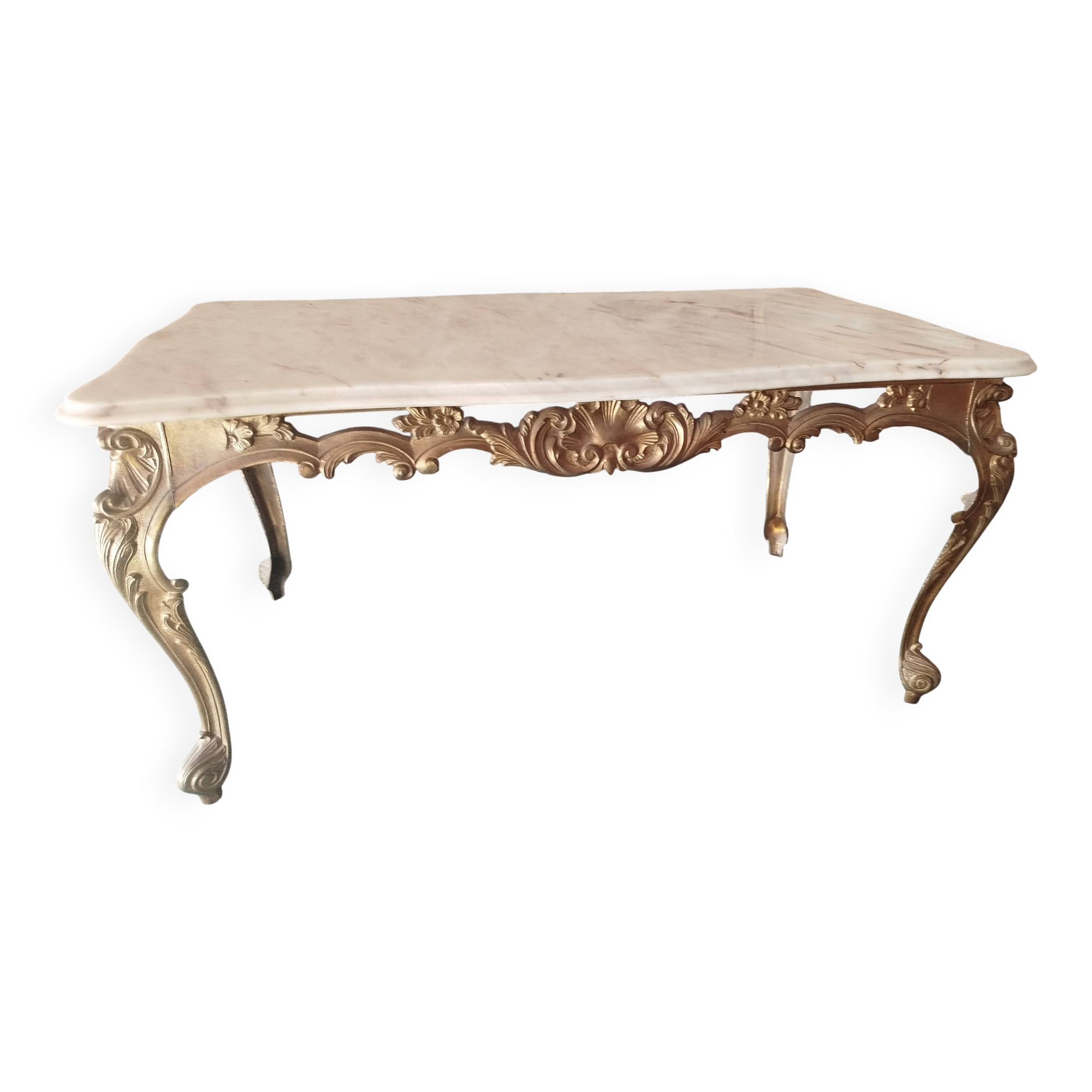 Louis xv style onyx coffee table
