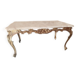 Louis xv style onyx coffee table