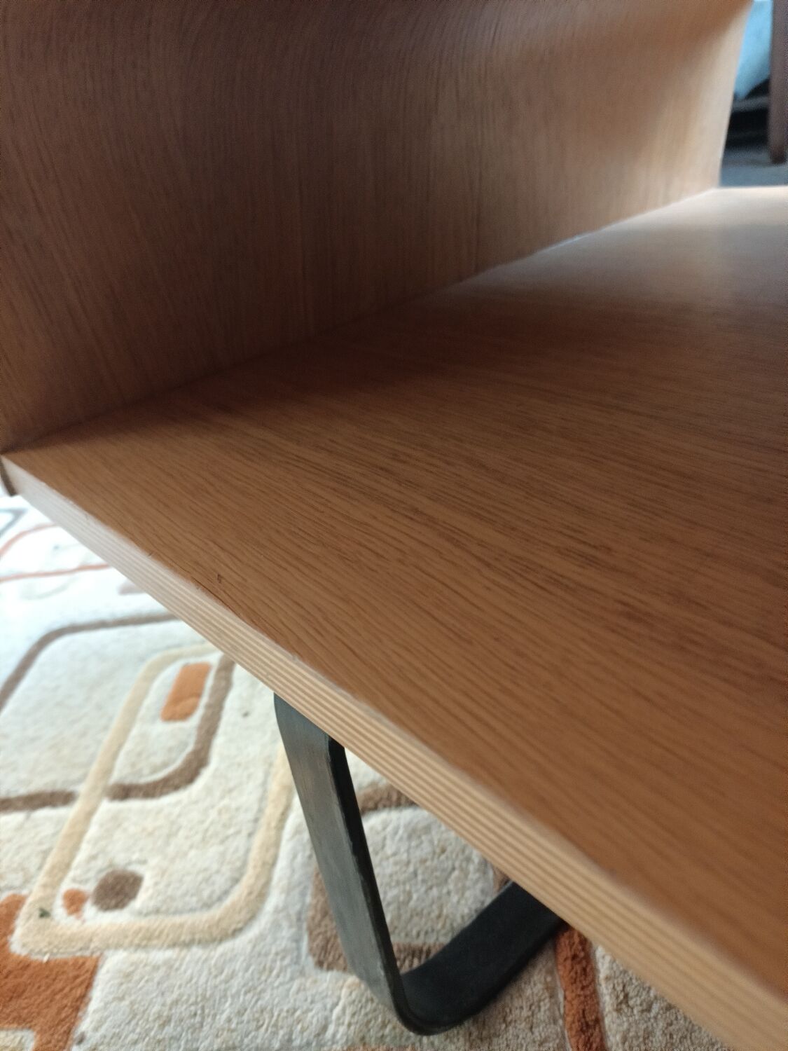 Curved wooden coffee table