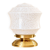 Zoé — Table lamp in speckled white Clichy glass and gold brass.