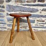 Old wooden farm stool