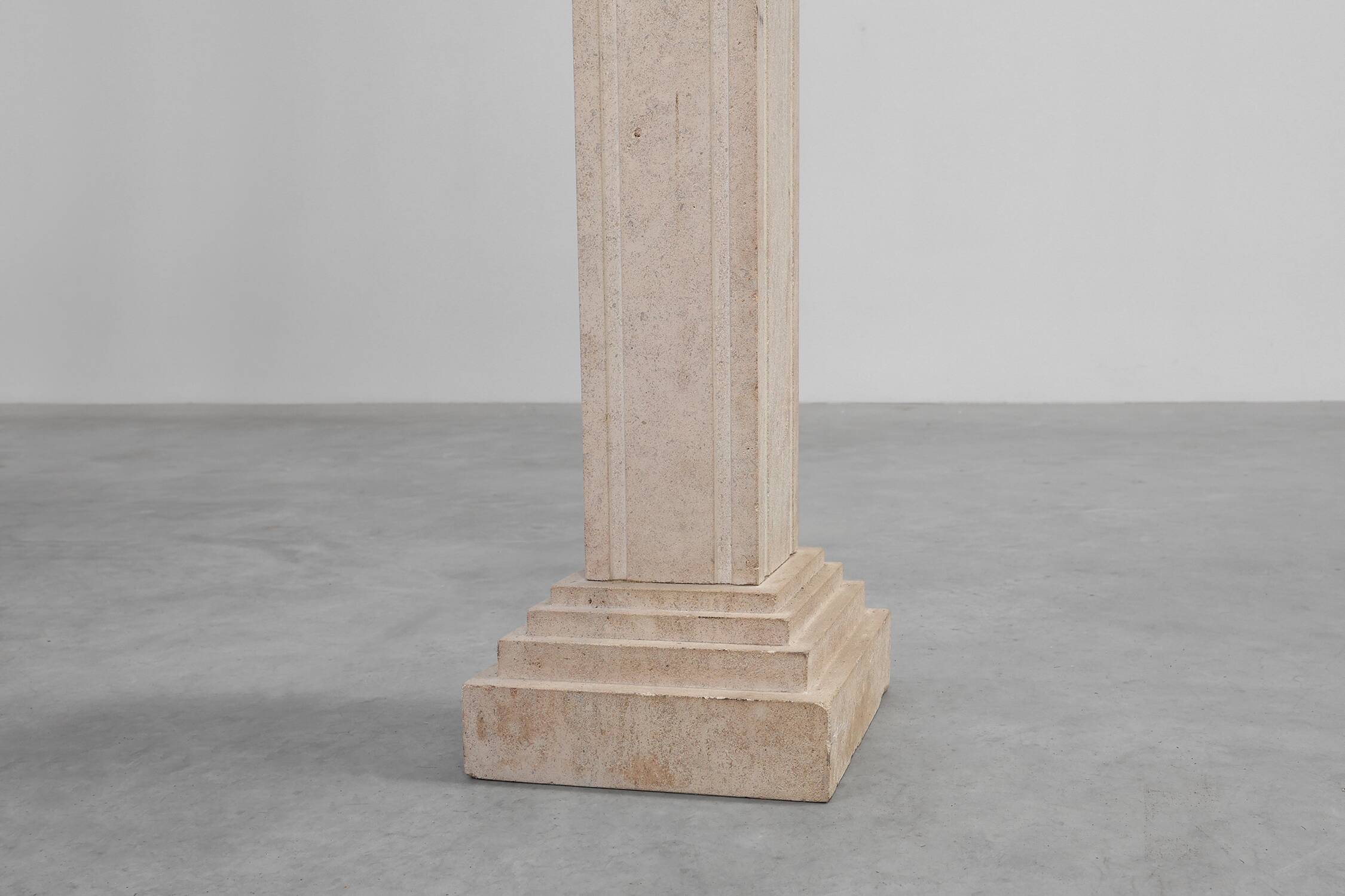 Mid-century console in beige stone, France 1960s