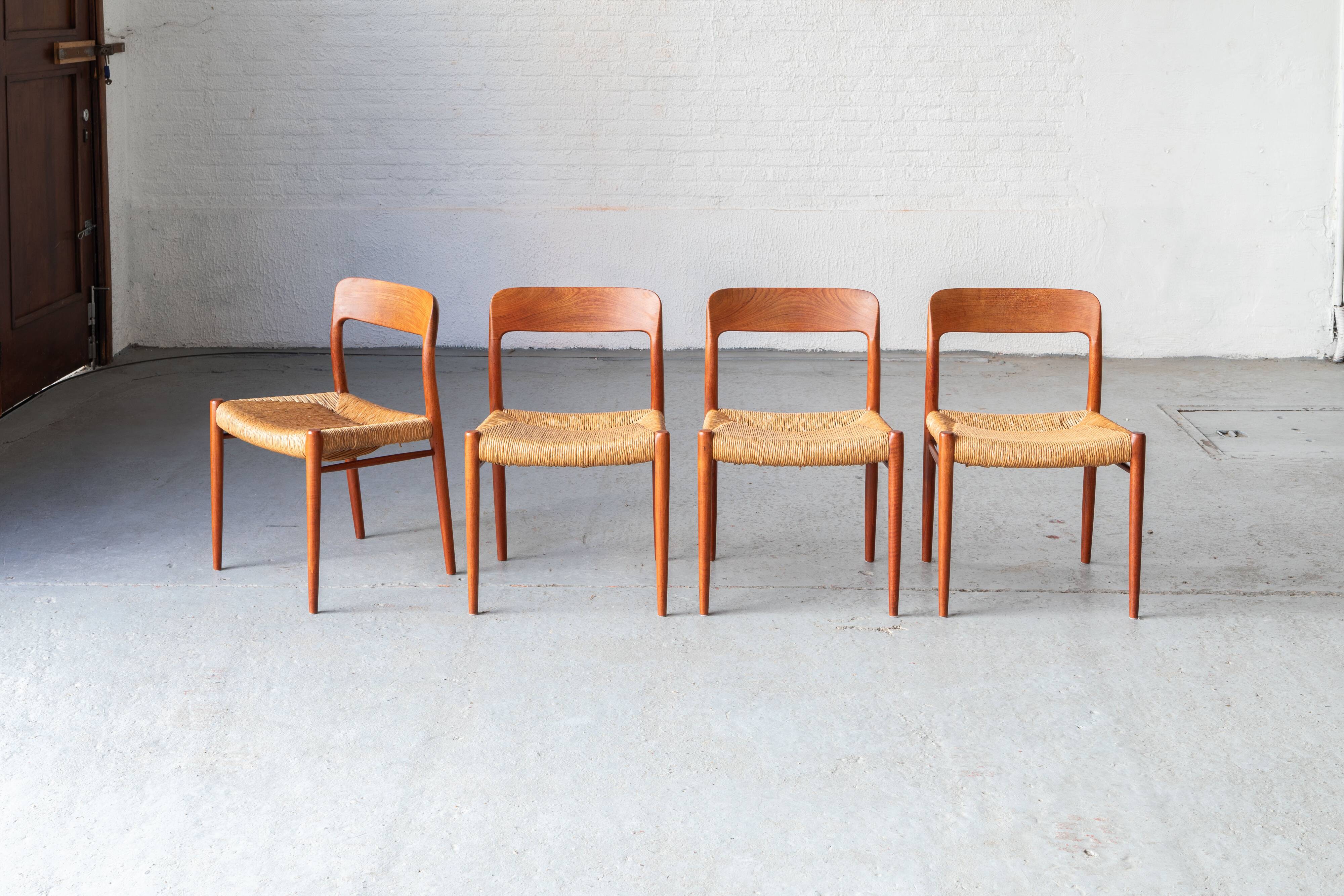 Set of 4 dning chairs 'Model 75' by Niels O. Moller