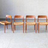 Set of 4 dning chairs 'Model 75' by Niels O. Moller