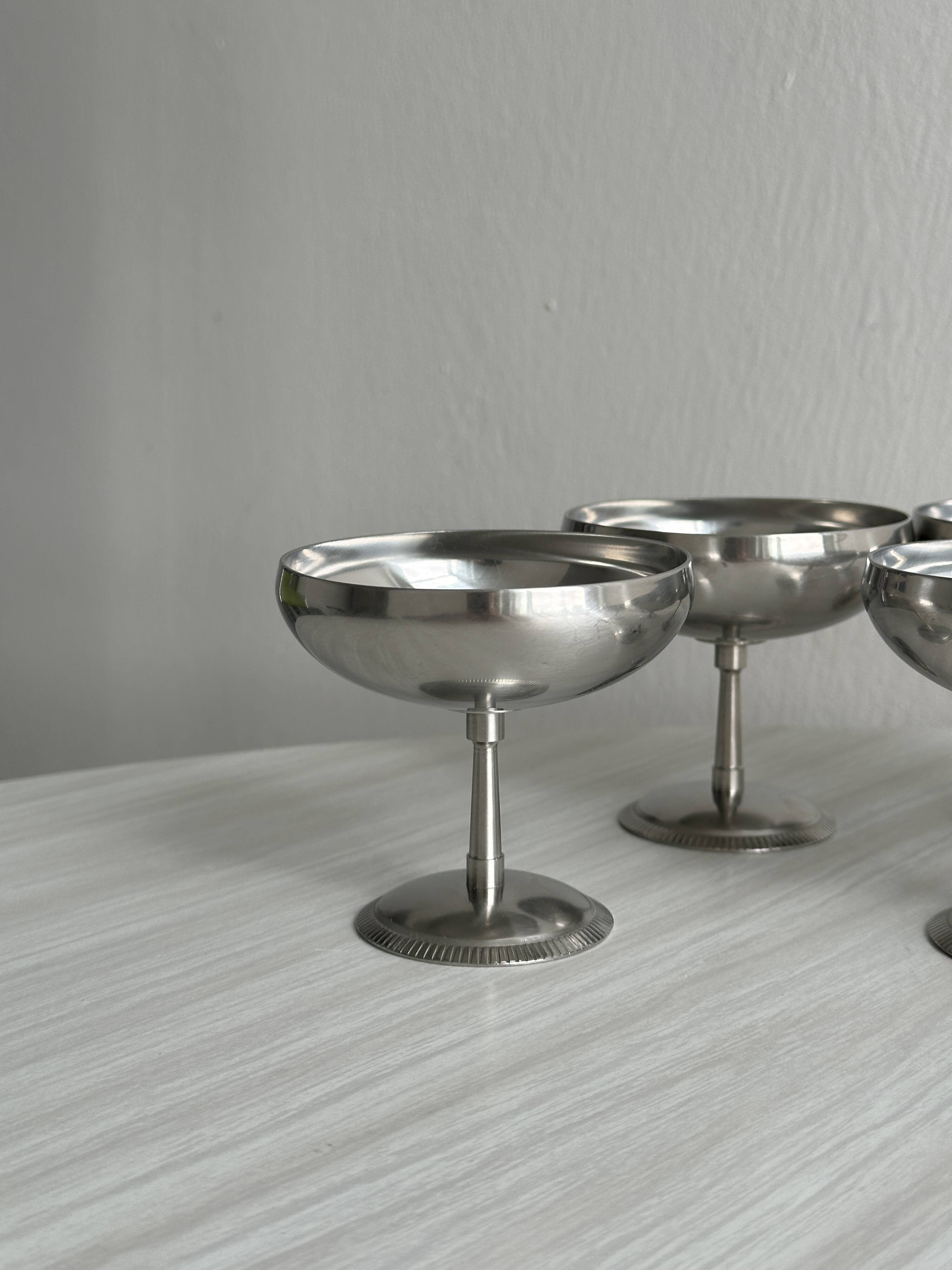 set of 6 18/10 stainless steel metal bowls