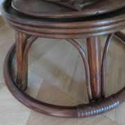 Vintage set of 2 swivel chairs in bamboo and rattan - Papasan shape
