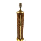 Hollywood regency brass and Vienna straw lamp base, Italy 1970's
