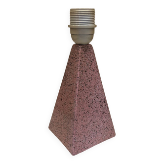 Pyramidal lamp base in Brussels porcelain with pink terrazzo effect
