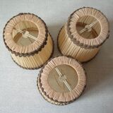 Set of 3 old pleated fabric lampshades clip-on model chandelier lamp lighting fixture n1