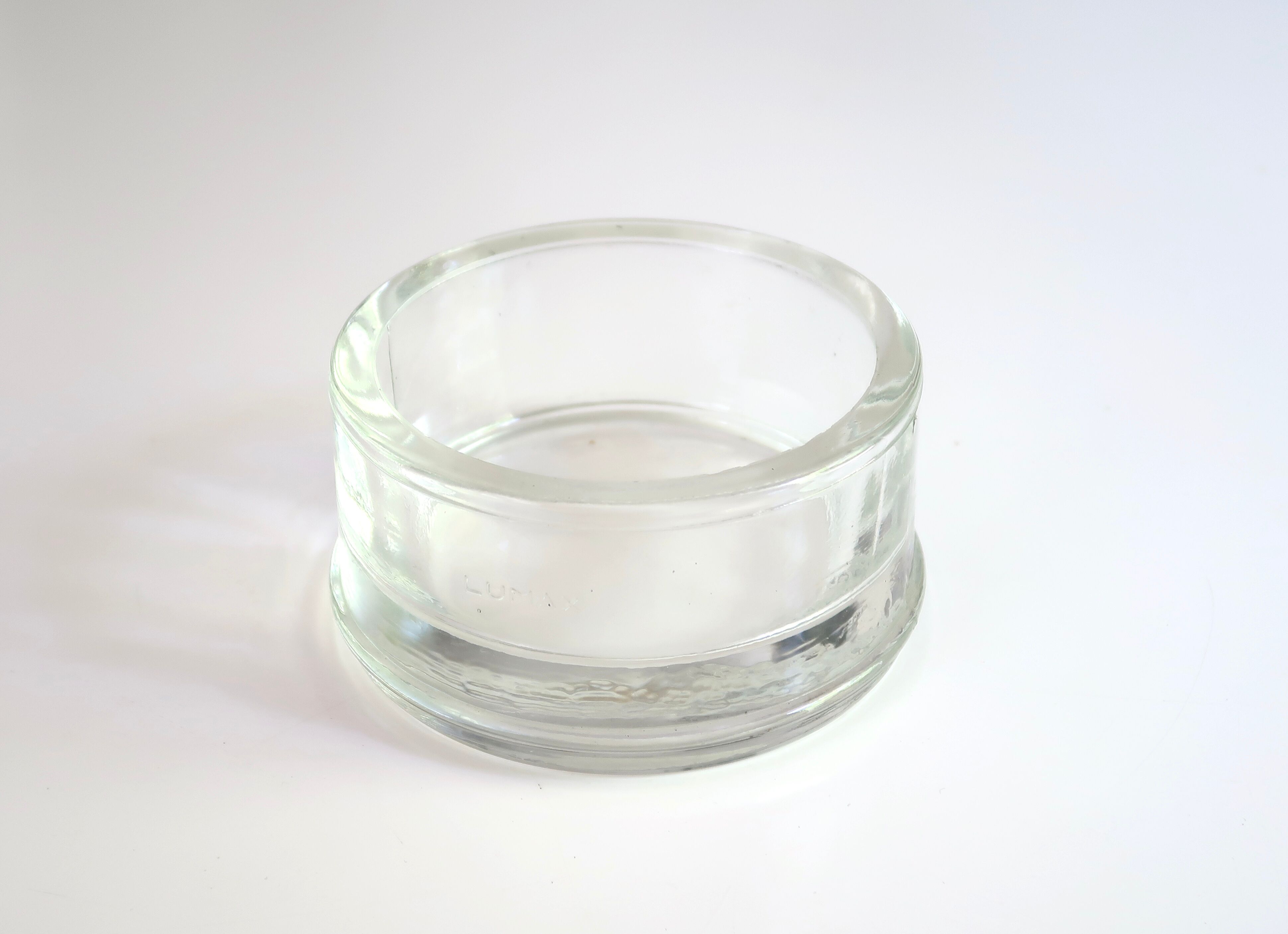 Lumax tempered glass round ashtray, 50s