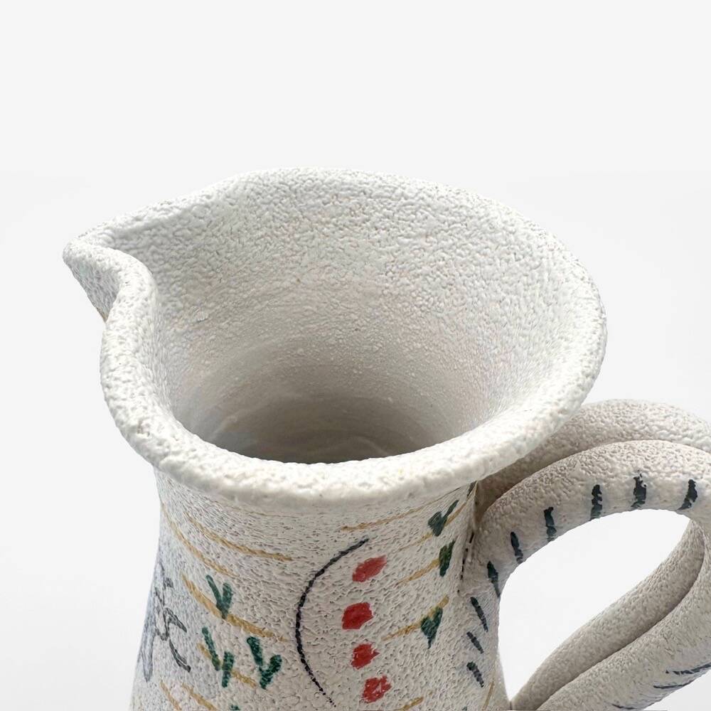 Modernist pitcher with rooster by Fratelli Fanciullacci from the 1950s.