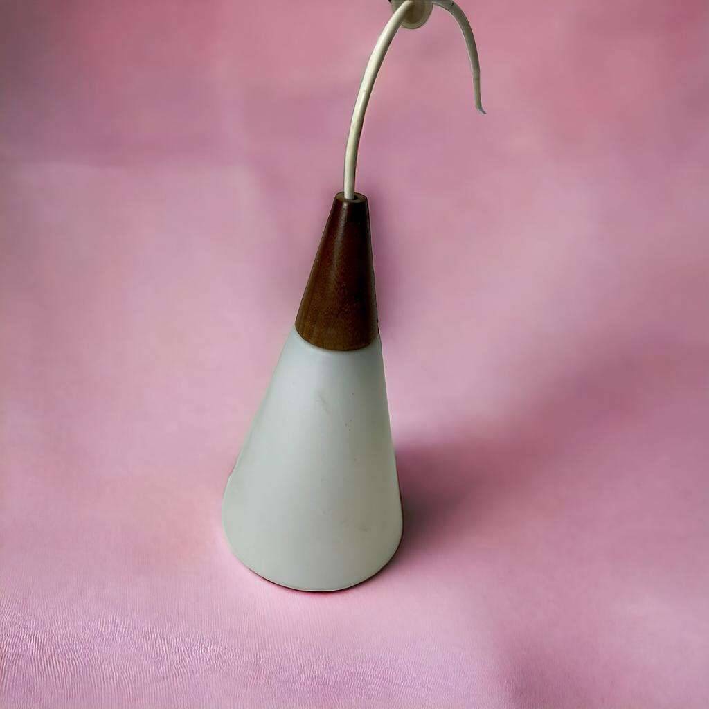 Vintage chandelier with wood accents