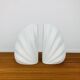 Pair of white ceramic coral vases, bookends