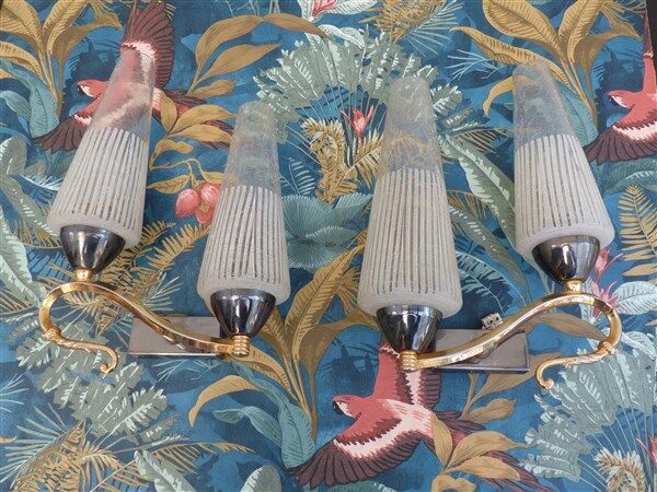 Pair of appliques Lunel Arlus 1950