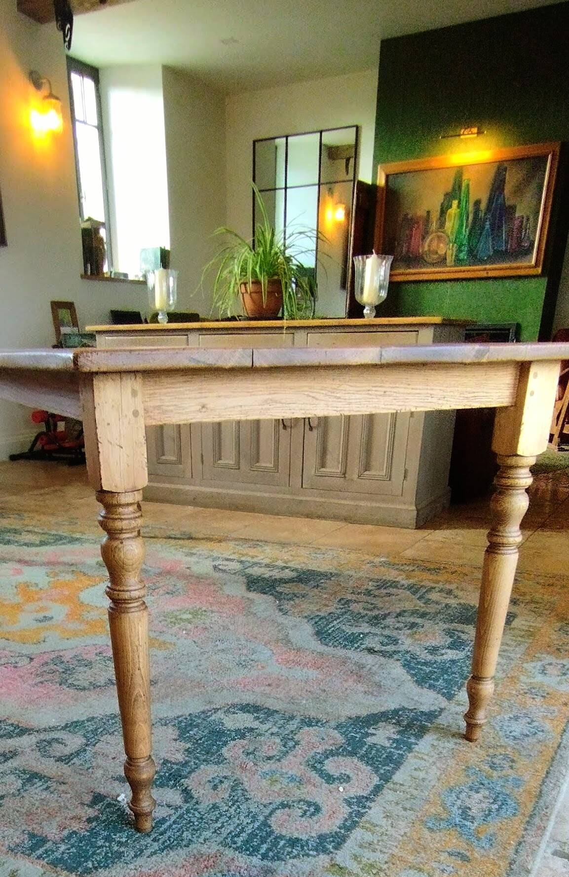 Solid oak farmhouse table