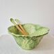 Large salad bowl in earthenware "Cabbage" 1970s - Vintage