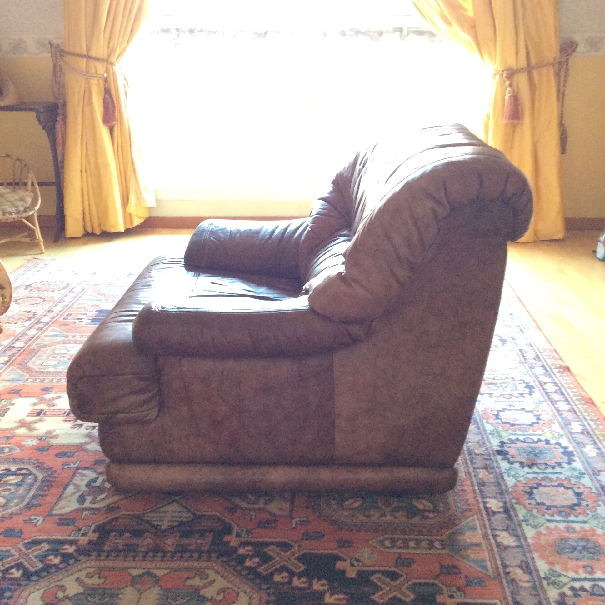 Vintage brown leather armchair