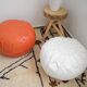 Moroccan leather pouf