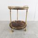 Italian goatskin and parchment serving bar cart