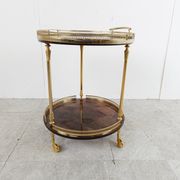 Italian goatskin and parchment serving bar cart