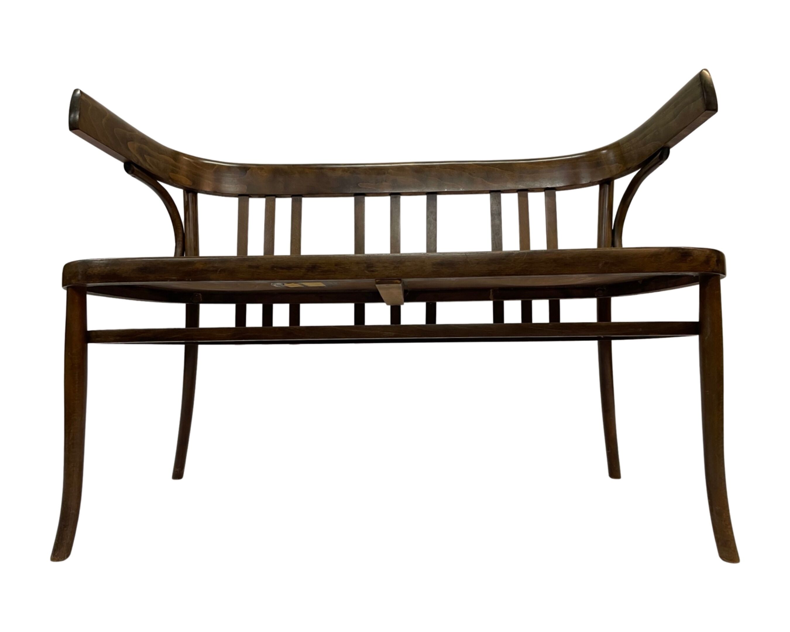 Vintage sofa in beech, 60s design wooden bench