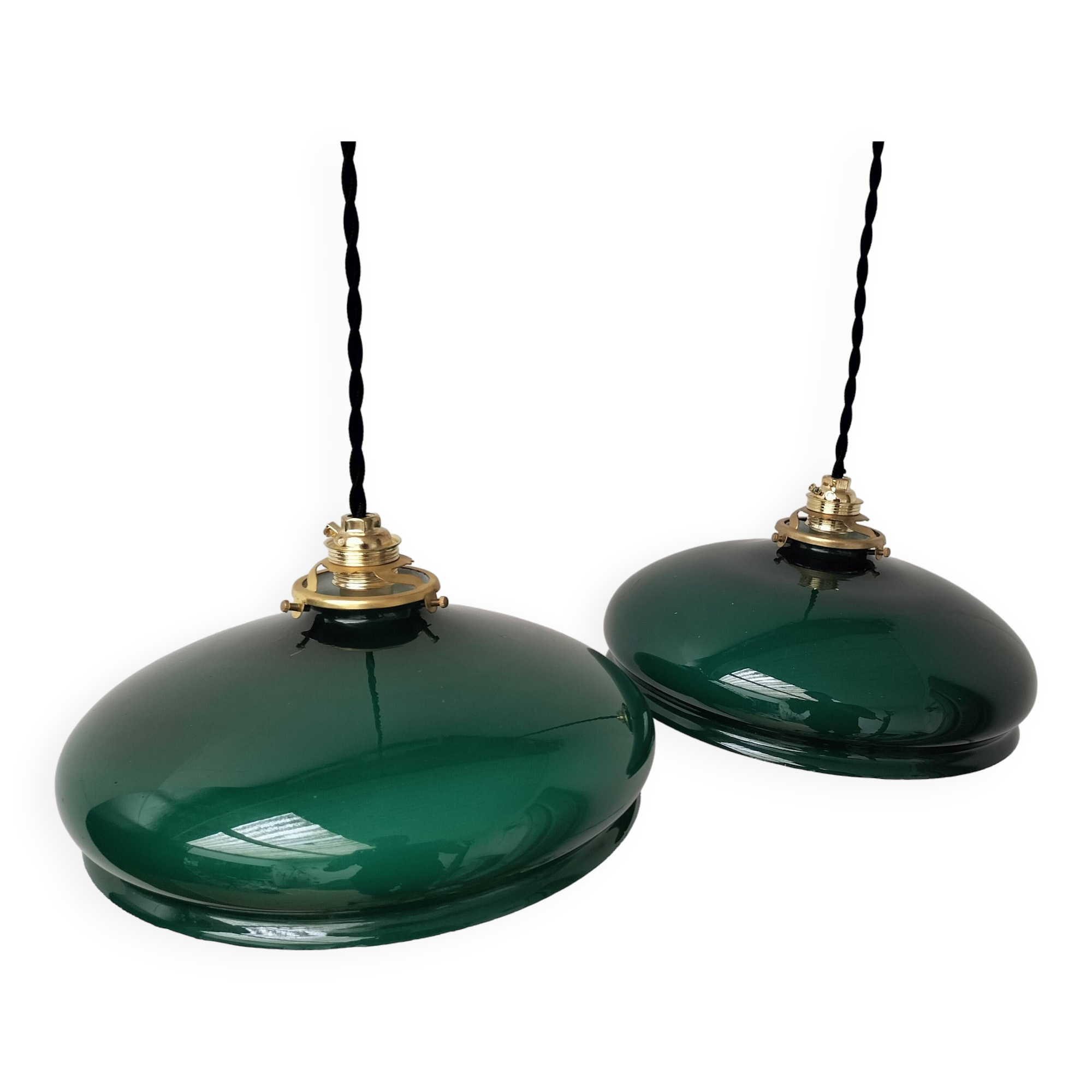 Green opaline pendant lights