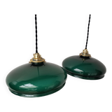 Green opaline pendant lights