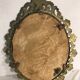 Former mirror bronze gold locket + glass beveled vintage 30x41cm