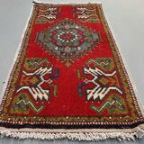 Small Vintage Turkish Rug 101x55 cm, Short Runner, Tribal, Shabby Chic