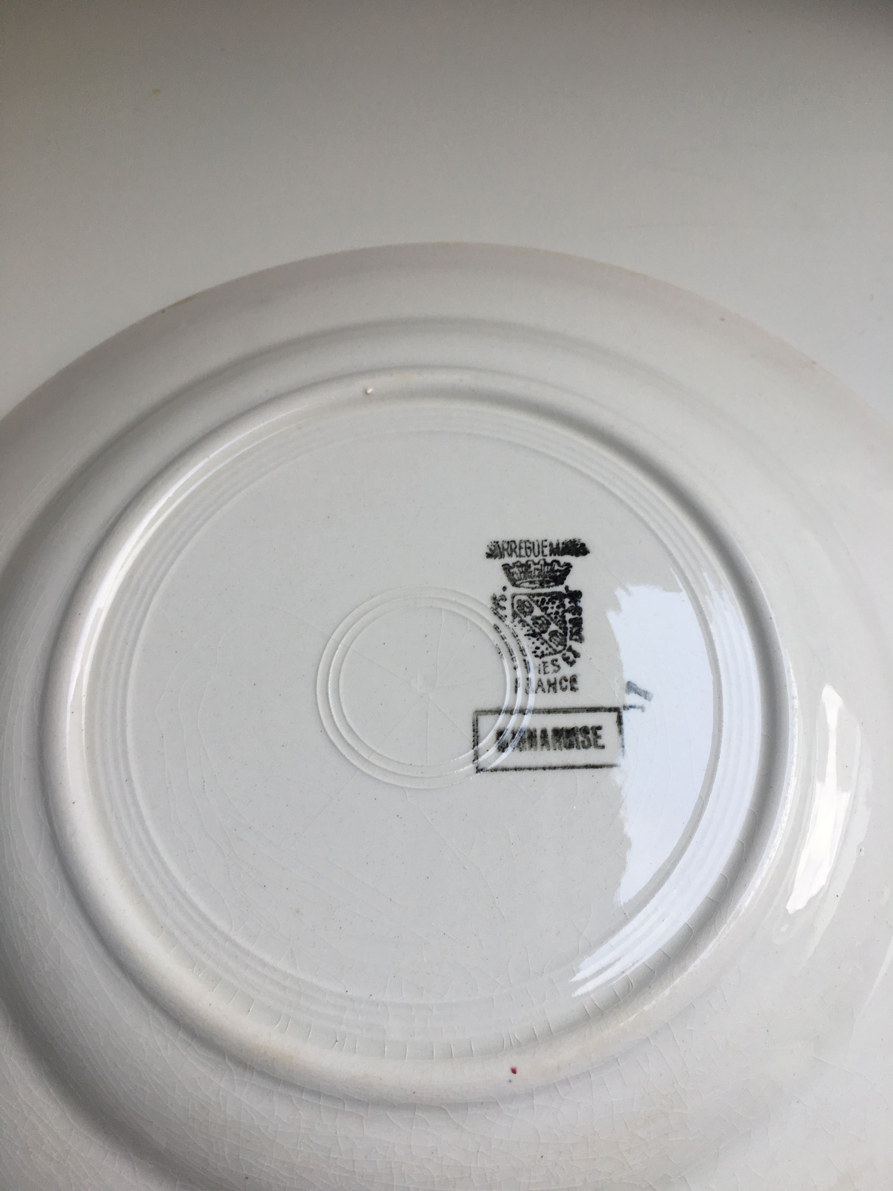 Set of 11 plates signed Mignardises Sarreguemines hand painted decor