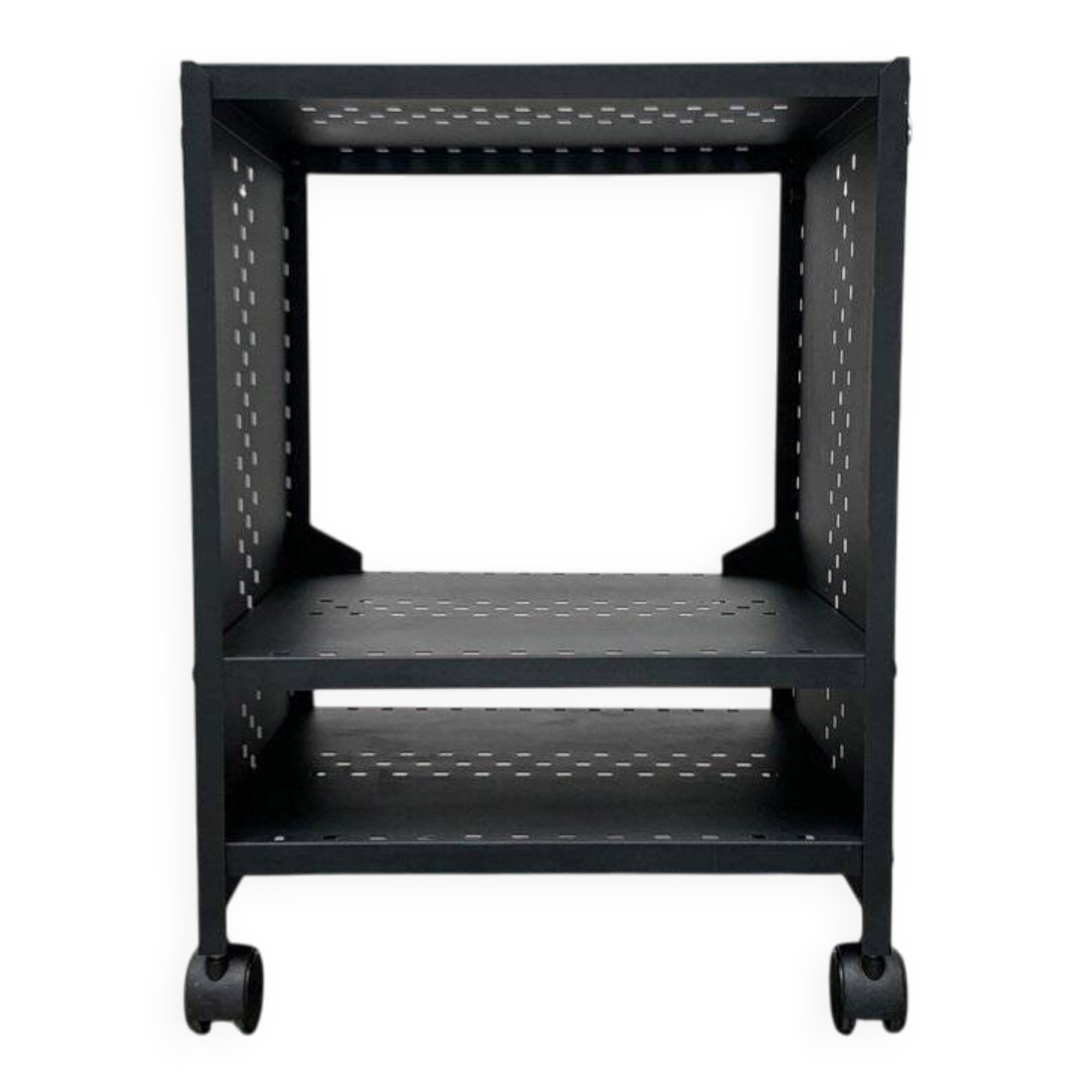 Postmodern perforated metal service trolley, 1980s