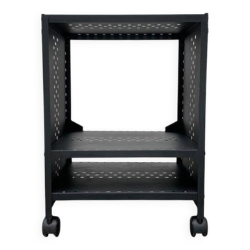 Postmodern perforated metal service trolley, 1980s