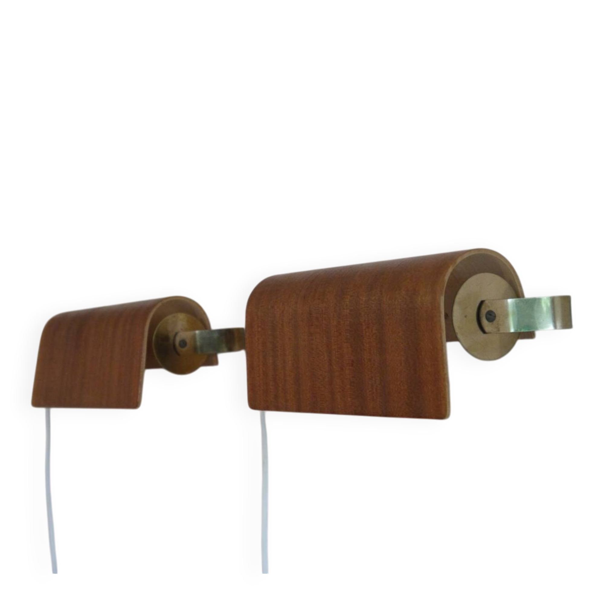 Pair of Scandinavian wall lights in teak from the 1960s.