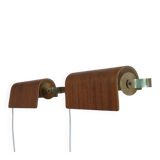 Pair of Scandinavian wall lights in teak from the 1960s.