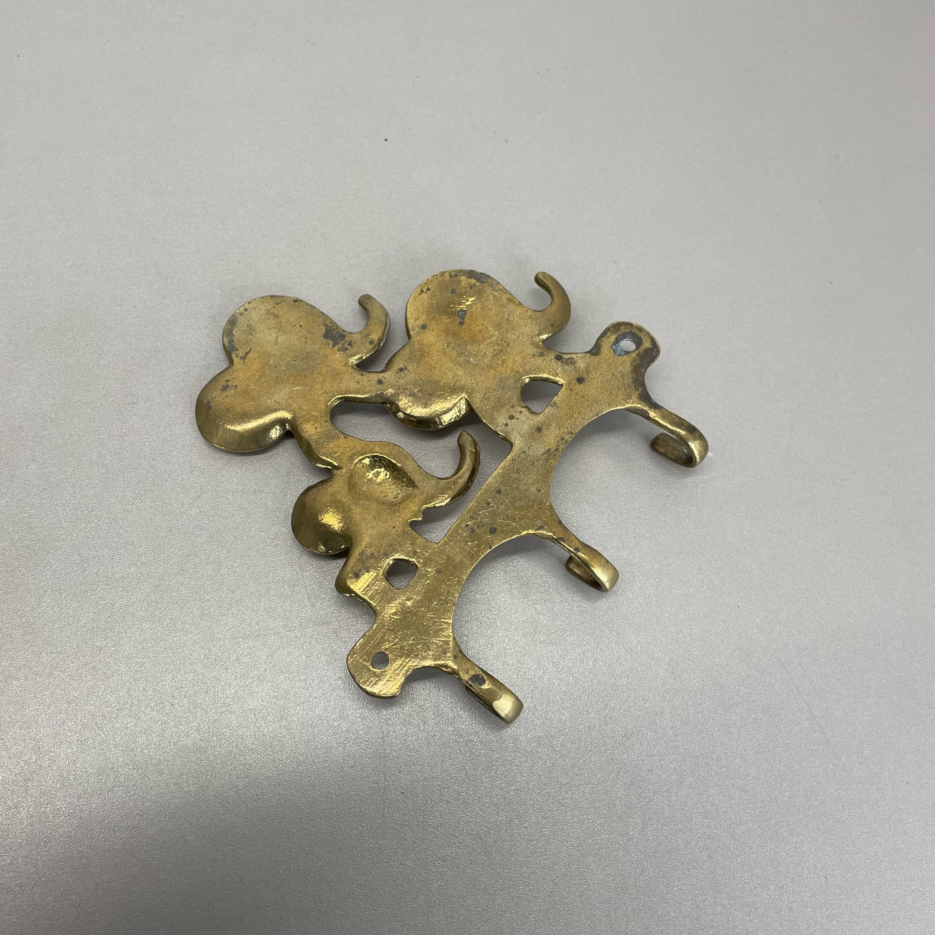 Brass "elephant" hook coat element by walter bosse herta baller, austria 1950s