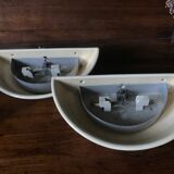 Pair of enamelled ceramic wall light