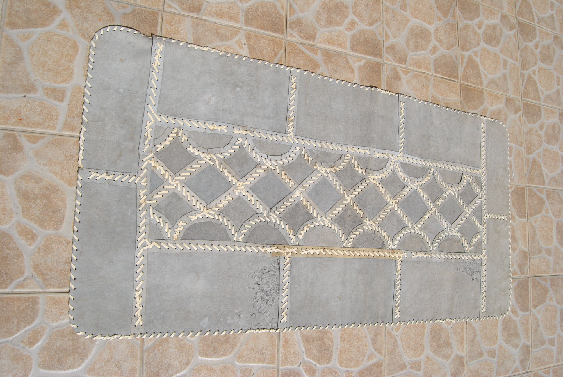 80s cowhide patchwork carpet